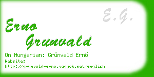 erno grunvald business card