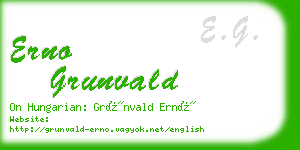 erno grunvald business card
